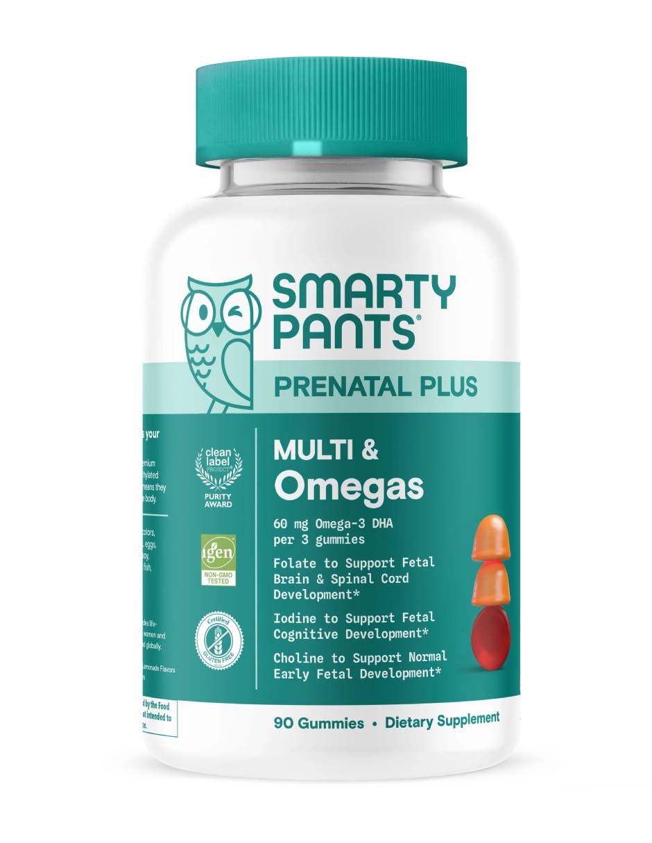 Prenatal Plus Multi and Omegas con multivitaminico sabor frutal de 90 gomitas