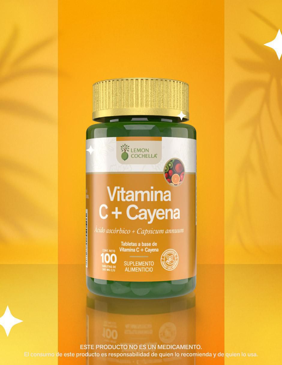 Vitamina C + Cayena de 100 tabletas 5