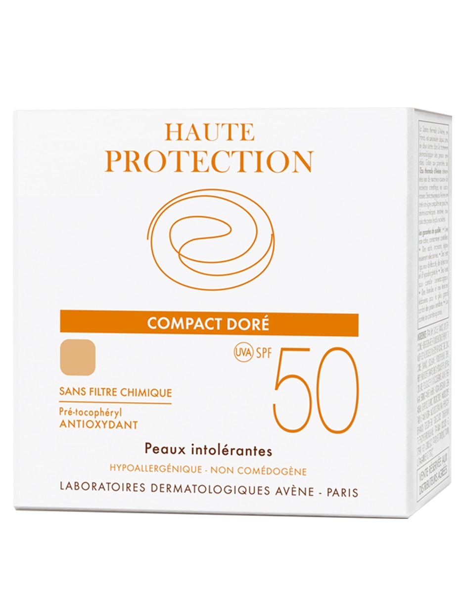 Protector solar FPS 50 compacto mineral tono dorado maquillaje Avène 10 g 2