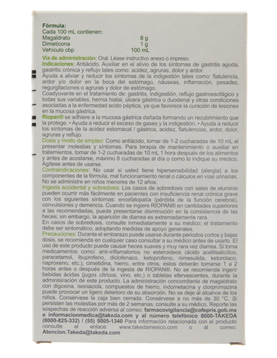 Gel para malestar estomacal Riopan 3