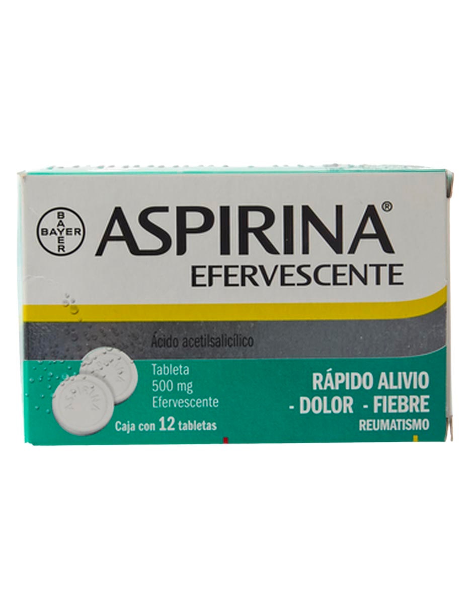 Tabletas para dolor de cabeza y migrañas Aspirina Efervescente