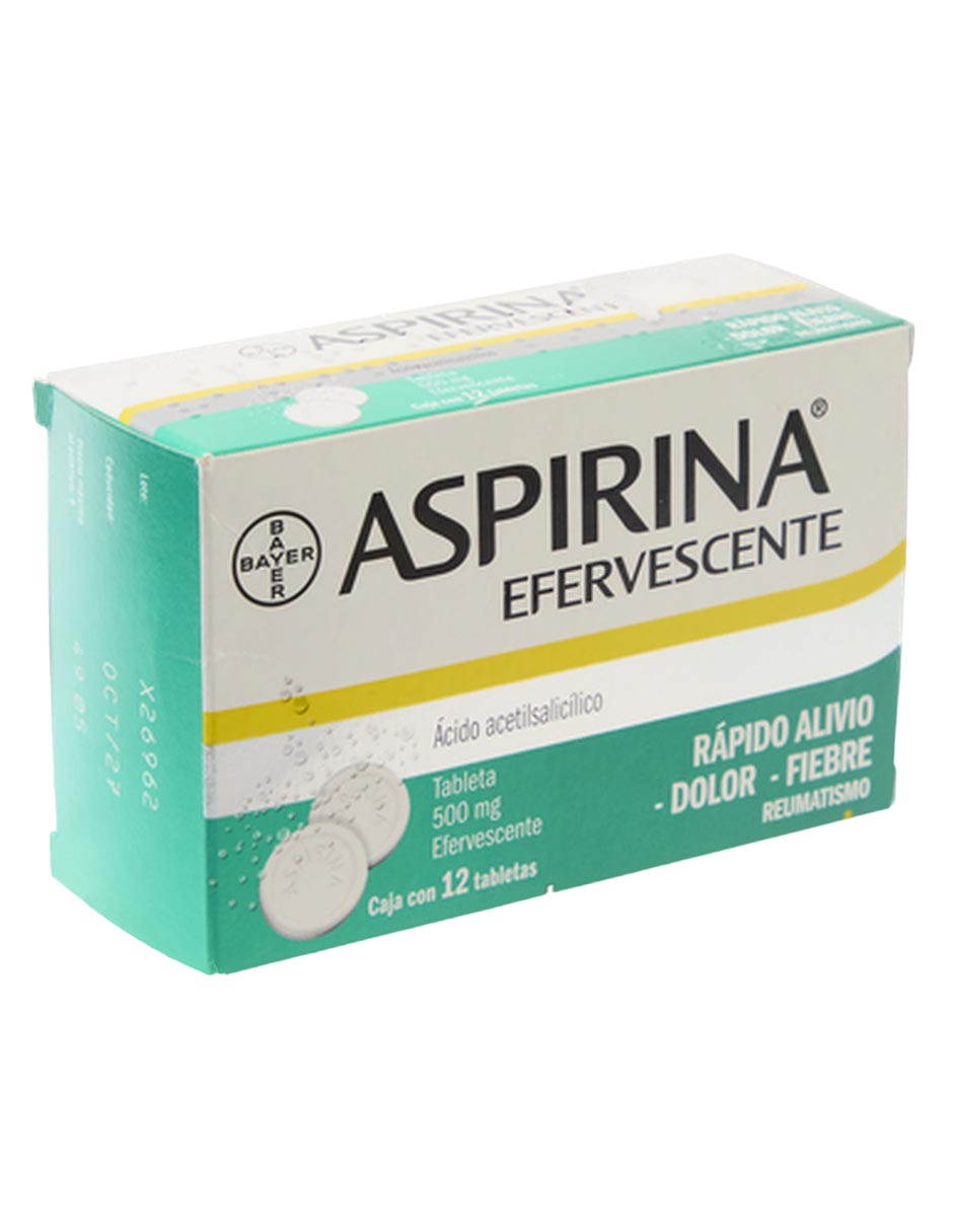 Tabletas para dolor de cabeza y migrañas Aspirina Efervescente 2