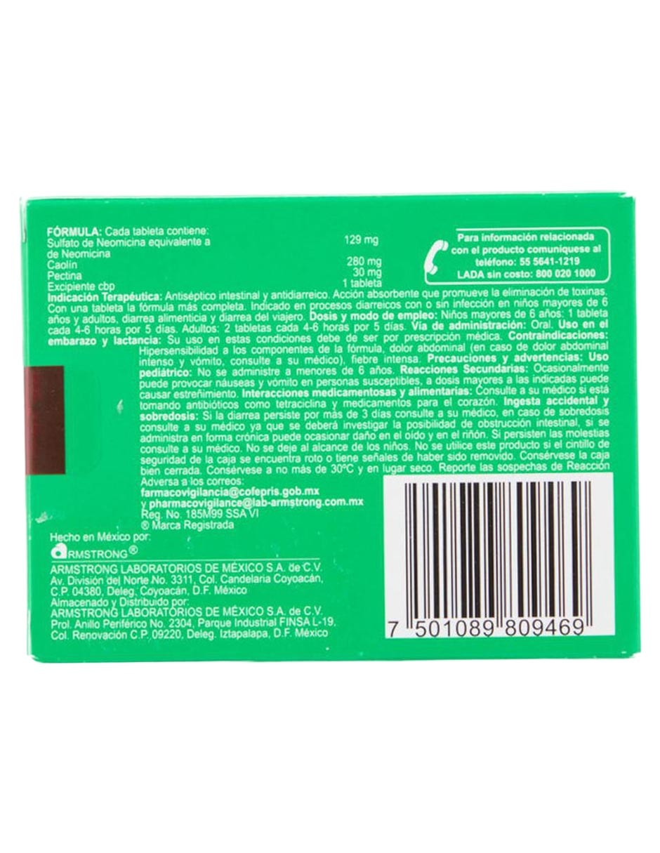 Tabletas para malestar estomacal Kaomycin 2