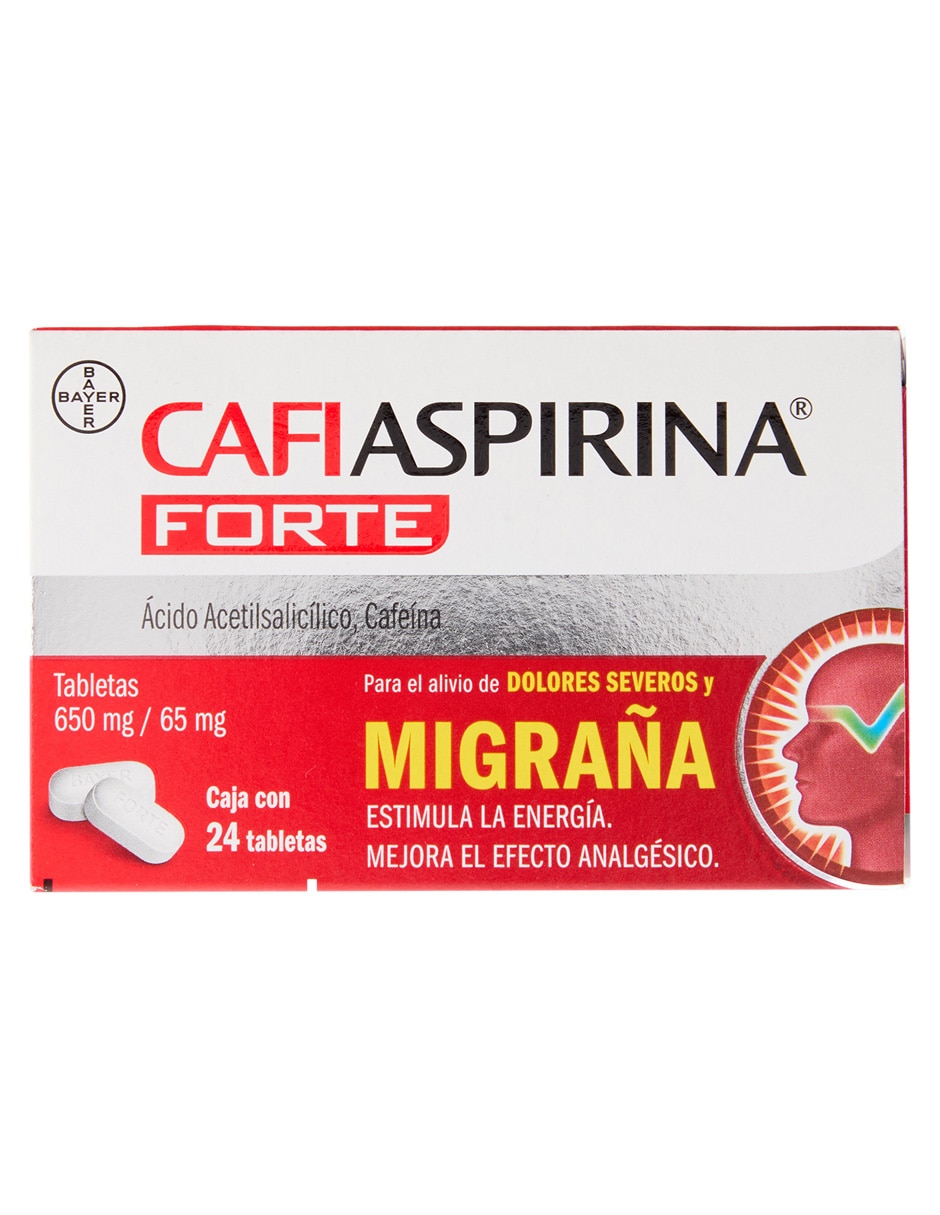 Tabletas para dolor de cabeza y migrañas Cafiaspirina Forte