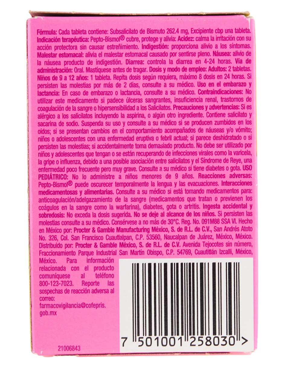 Tabletas para malestar estomacal Pepto-Bismol 3