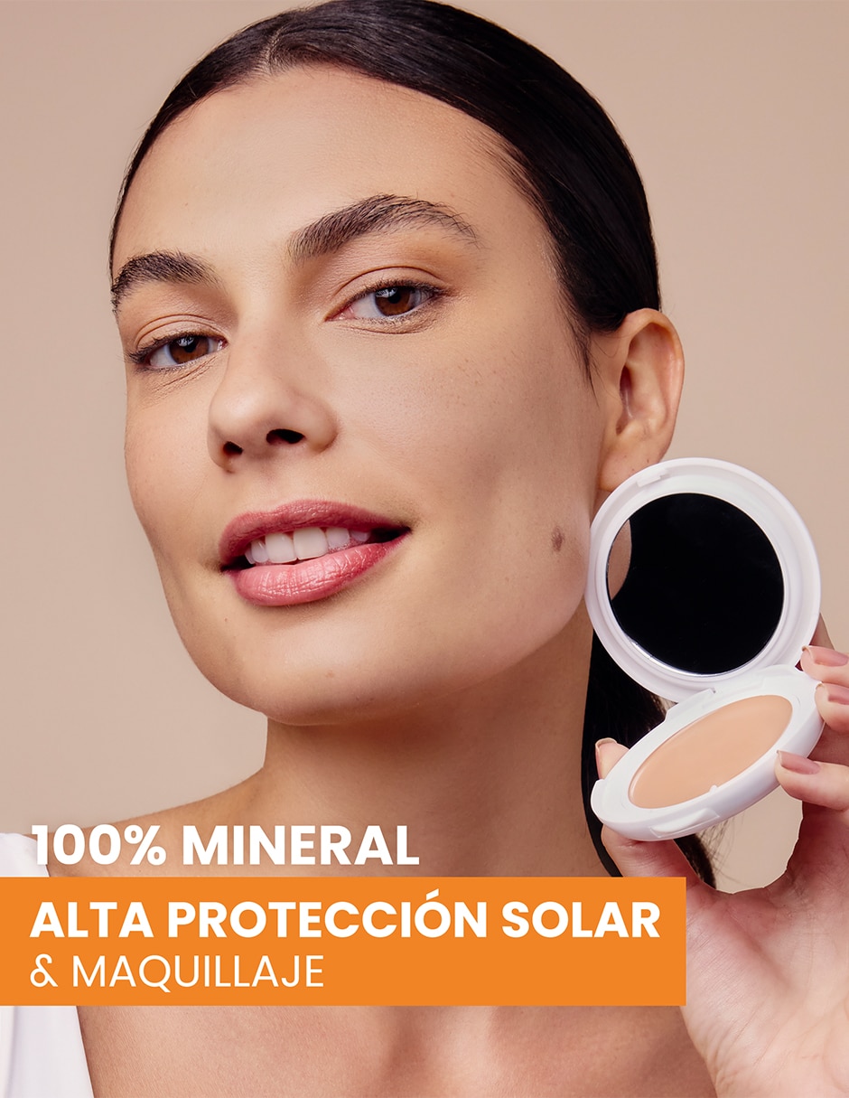 Protector solar FPS 50 compacto mineral tono arena maquillaje Avène 10 g 3