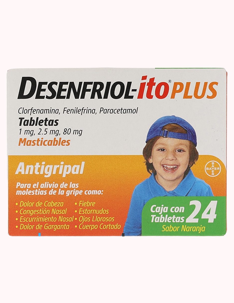 Tabletas para gripe y tos Desenfriolito plus