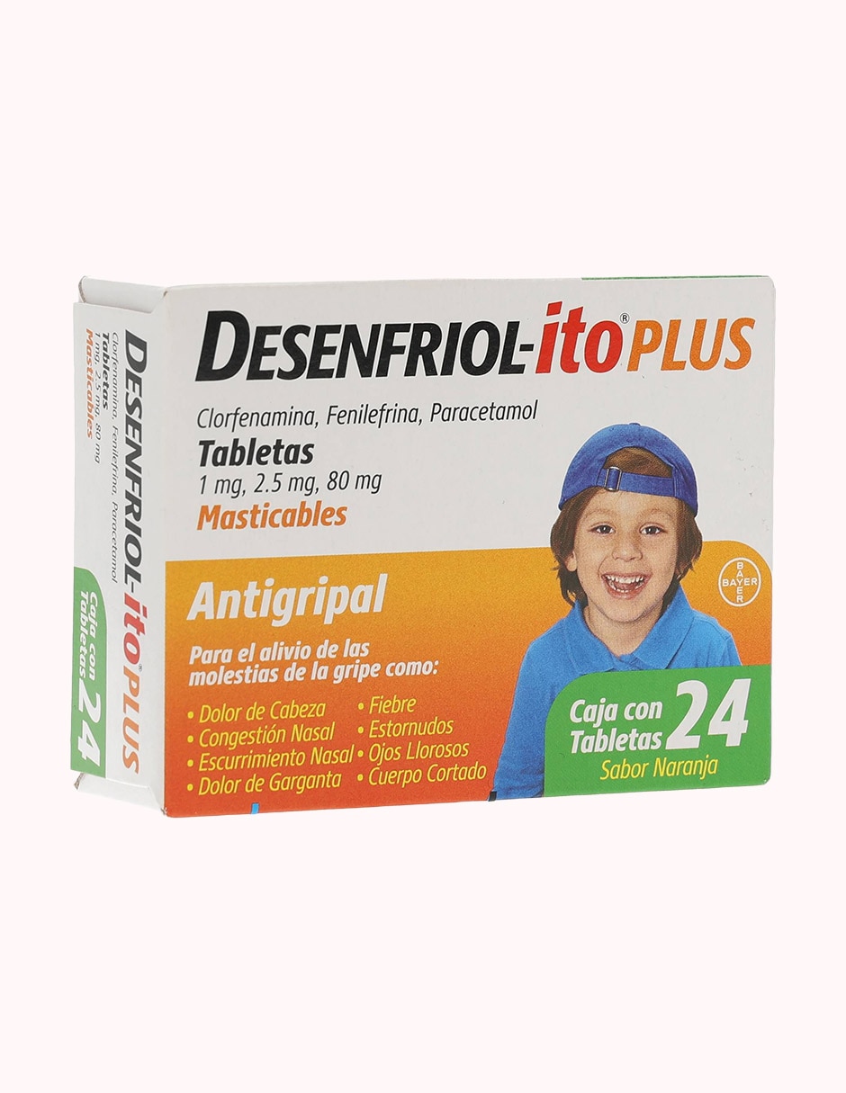 Tabletas para gripe y tos Desenfriolito plus 2