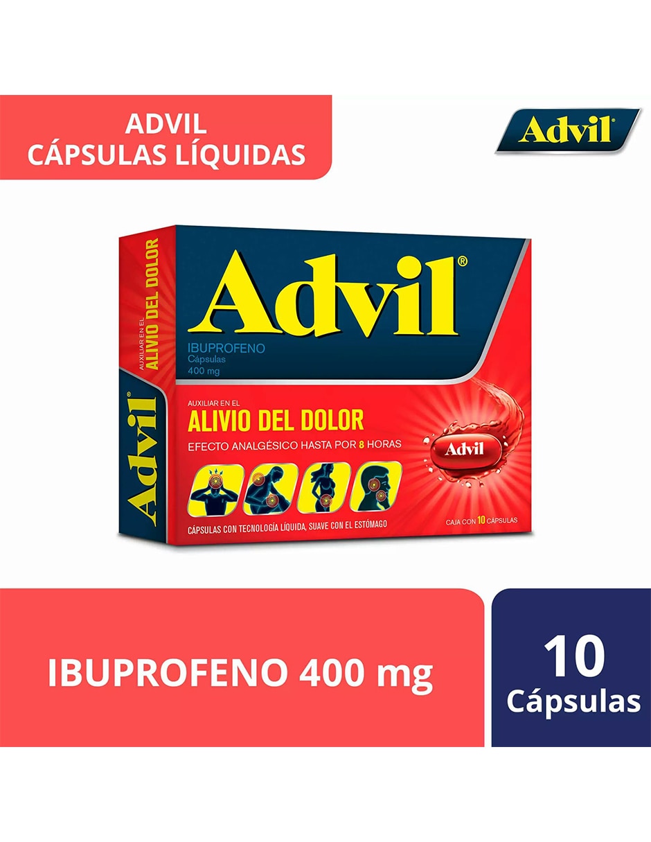 Cápsulas para dolor de cabeza y migraña Advil 2