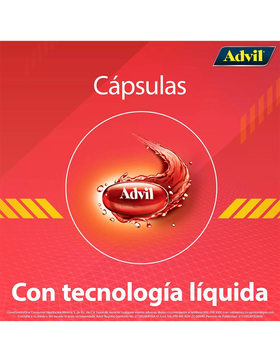 Cápsulas para dolor de cabeza y migraña Advil 3